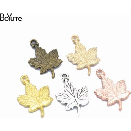 BoYuTe Charms (100 Pieces/Lot) Metal Alloy 23*15MM Maple Leaf Charms Pendant Wholesale Diy Hand Made Jewelry Accessories