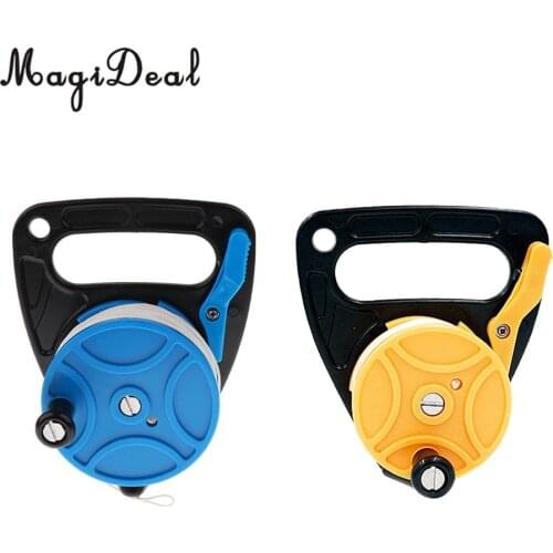 MagiDeal Underwater Scuba Diving Dive Wreck Reel 272ft Line with Plastic Handle Wheel for Freediving Kayak Boat Hunting Fishing