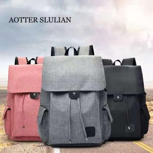 Unisex Backpack Casual Canvas Travel Shoulder Bag For Laptop Tablet PC Support USB Charging Large Capacity Anti-thieft Back Pack