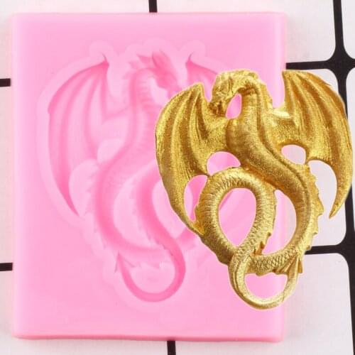Cartoon Animation Styling Flying Dragon Silicone Mold DIY Baby Birthday Fondant Cake Decorating Tools Candy Clay Chocolate Molds