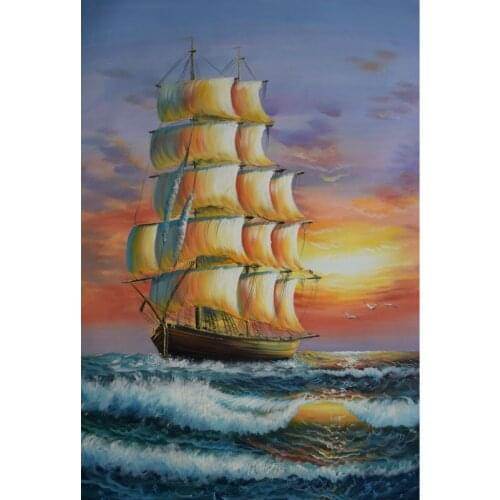 Hand painted Art oil paintings Modern Home decoration Wall picture for living room Sailing 60X90cm