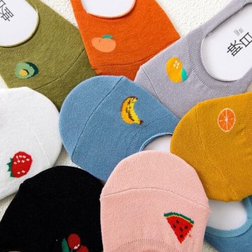 Ankle cute socks strawberry print chaussette femme cartoon kawaii calcetines mujer invisible women meia harajuku woman sock