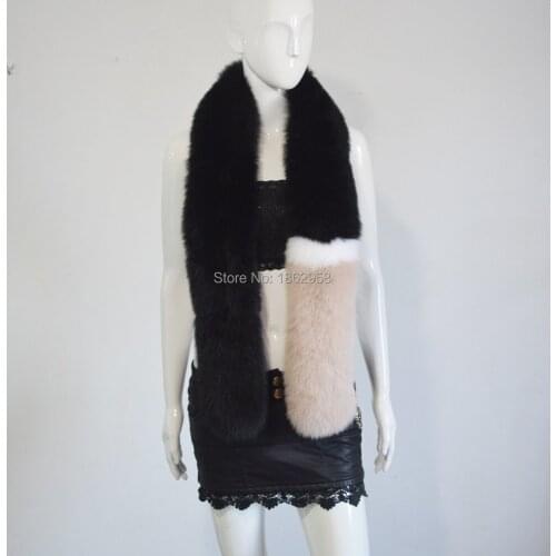 SJ767 2019 New Designer America 150CM Beautiful Fox Fur Scarf for Girls