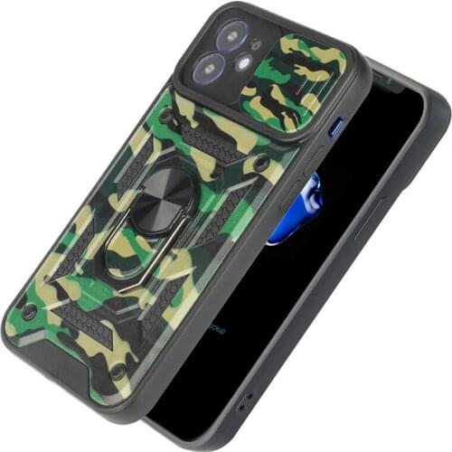 Slide Camera Lens Camouflage Case for iPhone 12 Pro Max 11 Pro Max Military Grade Bumpers Armor Cover
