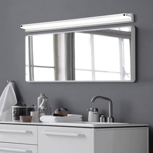 Modern Stainless Steel Bathroom Wall Lamp Waterproof Round Angle Style Makeup Mirror Front Lamp Wardrobe Light Fixtures Bedroom