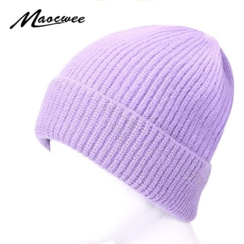 Winter Skullies Hat For Women Men Autumn Outdoor Rabbit Fashion Warm Beanies Hats Casual Female Solid Color Adult Cap Cover Head