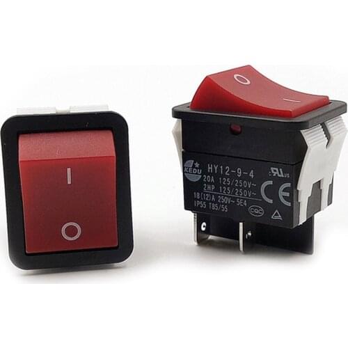 1pcs KEDU Power On Off Rocker Switch Push Button 4 Pin IP55 T85 HY12-9-4 Accessories Repair Parts