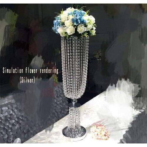 12pcs/lot 100cm Tall Acrylic Crystal Wedding Centerpiece Road Lead Stand Dinner Party Table Decoration Candlestick 10 Sets
