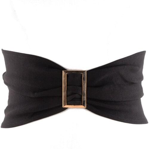 2021 Black Blue Fabric Waistband Zipper Adjustable Elastic Denim Corset Belt Spring Summer Dress Shirt Cinch Strap ACCESORIES