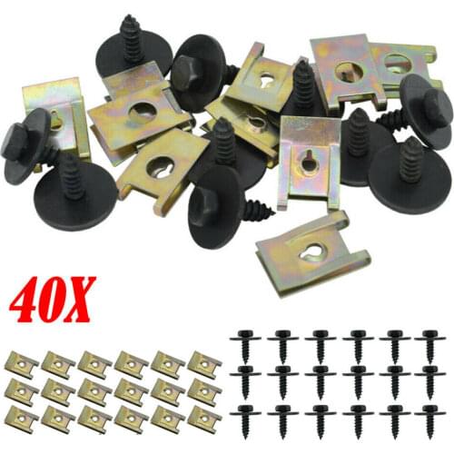 40X Chassis Engine Guard Screw Washer U Nut Hex Screw Speed Fastener Undertray Sheet Metal Clip Fixing For BMW