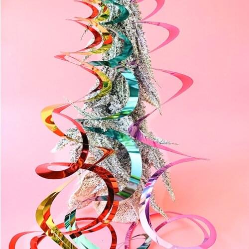 6Pcs Metallic Color Ceiling Hanging Decoration Swirl for Baby Shower Wedding Christmas Birthday Party Decor Spiral PVC Ornaments