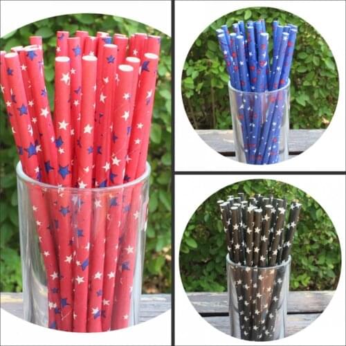 APRICOT 25pcs Paper Drinking Straws Stars Party Wedding Decoration Kids Birthday Baby Shower Christmas Supplies Halloween