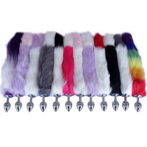 Dingye Fox Tail Anal Sex Toy Butt Plug Prostate Massager Metal Plug Stainless Steel Anal Male Masturbator Sex Product for Men