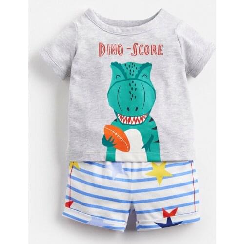 Bambino 2021 Summer Animal T shirt and Short Pants Set of Baby Boy 2-7 Years Children Clothing Set Tees and Shorts Kids Boy