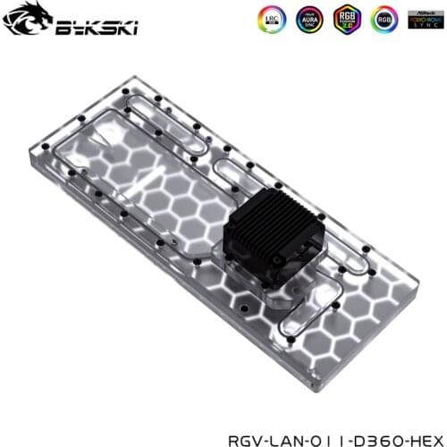 Bykski Acrylic Distro Board For LIANLI O11 Dynamic Computer Case Double 360MM Radiator Loop Design ,RGV-LAN-O11-D360-HEX