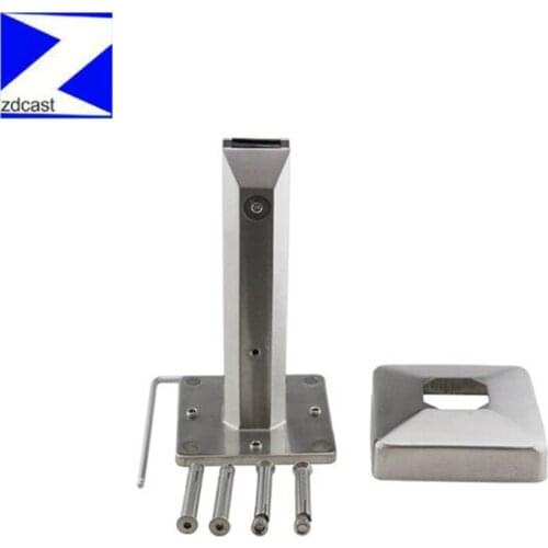 Factory Customized Duplex 2205 Frameless Glass Stainless Steel Square Base Mount Glass Spigot