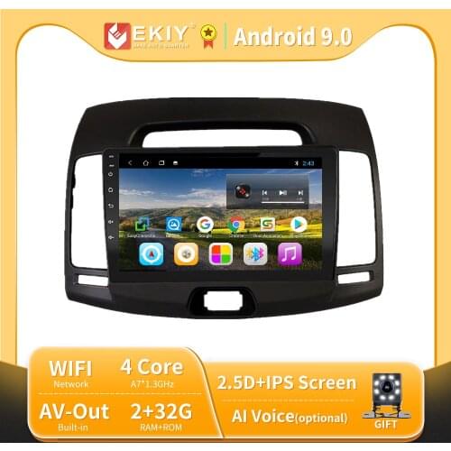 EKIY 9" IPS Car Radio Multimedia Video Player For Hyundai Elantra 2006 2007 2008 2009 2010 Navigation GPS DVD Player Android 9.0