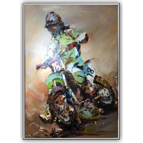 Oil painting Motorcycle riders Modern Abstract painting art hand painted Canvas Painting motorcycle art Unique design 2020041602