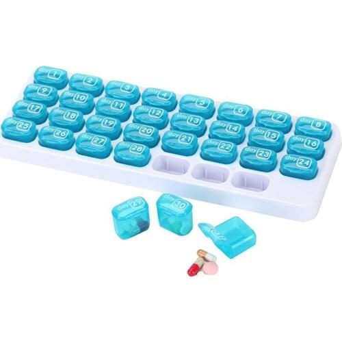 1Pcs Pill Box 31 Day Medicine Tablet Dispenser Organizer Weekly Storage Case Extra Large Monthly Pill Organizer Mini Pill Case