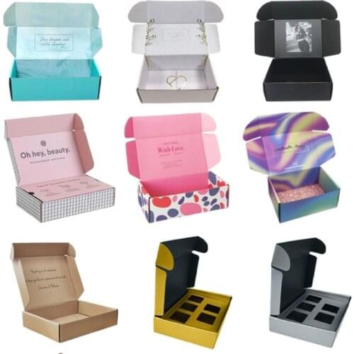 1000pcs paper box Custom size Logo printing corrugated cardboard packaging shipping mail boxes clothing