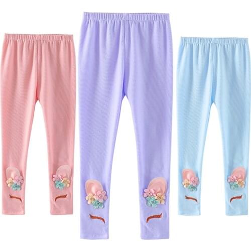 Girls Leggings Unicorn Pants 100% Cotton Girlss Trousers Birthday party Casual Print Cartoon Pattern Children Printing Leggings