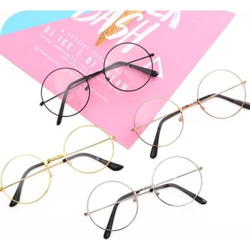 Lolita Lolita Retro Harajuku Soft Girl Harajuku Style Round Frame Glasses Frame Prince Mirror Small Circle Anime