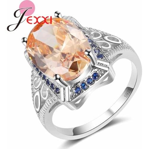 Fashion Women Band Jewelry Silver Rings With Cubic Zirconia Anniversary Wedding Anillos Accessory joyas de plata