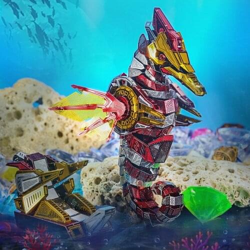Microworld Hippocampus Animal model kits DIY laser cutting Jigsaw puzzle model 3D metal Puzzle Toys for Children Gift