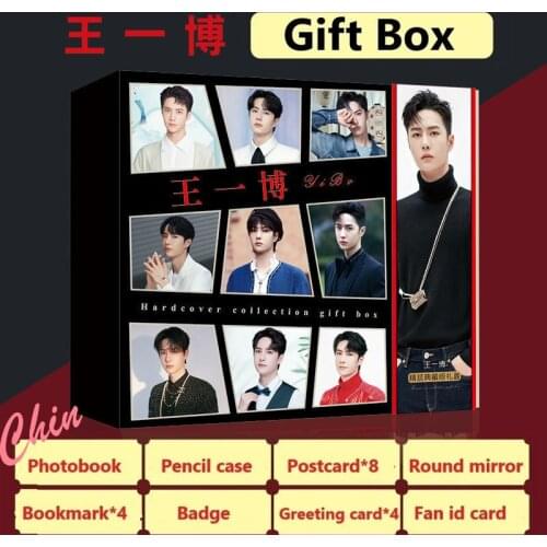 The Untamed Actor Wang Yibo Photobook Luxury Gift Box PB Present Bookmark Postcard Greeting Card Badge Fashion Collection Book