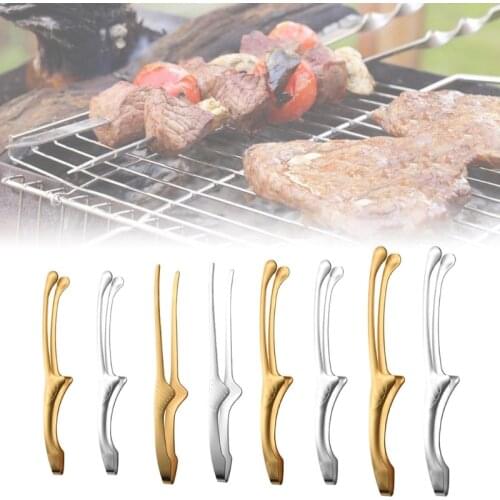 NICEFurniture Stainless Steel Grill Tongs Korean Japanese BBQ Tongs Kitchen Tongs for Cooking Oven Serving Tong Self-Standing
