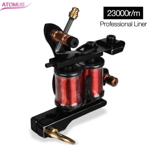 ATOMUS New Tattoo Machine 10 Wraps Coils Guns Pigment Power Tattoo Beginner Grips Permanent Makeup Liner Shader for Tattooist