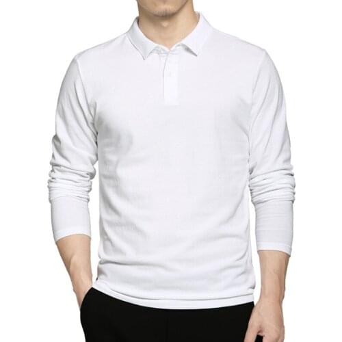 2020 Spring New Mens Brand POLO Shirt Business Casual Classic Style Cotton Slim Long-sleeved Polo Shirt Blouse Tops