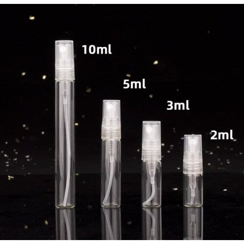 Transparent Refillable Bottles 2ML 3ML 5ML Portable Mini Perfume Container Empty Cosmetics Organizer Test Tube Thin Glass Vials