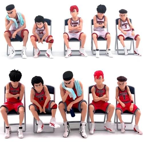 5pcs/set Slam Dunk Figure PVC Action Toy Kaede Rukawa Hanamichi Sakuragi Takenori Miyagi Ryota Collection Model Car Pendant