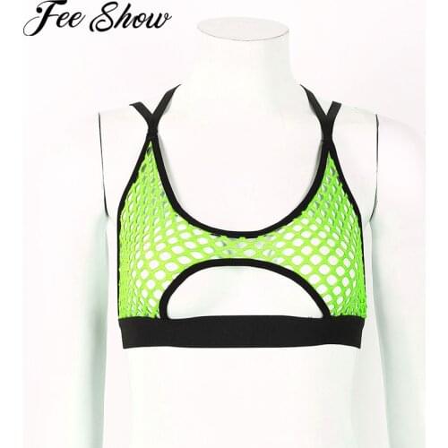 Sexy Women See Through Hollow Out Crop Top Perspective Fishnet Vest Top Tees Bodycon Halter Spaghetti Straps Exotic Tanks Tops