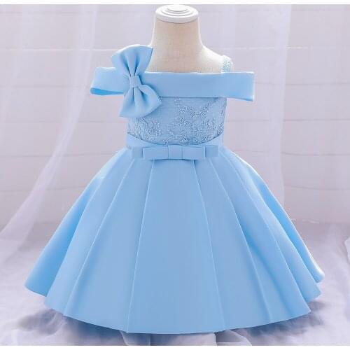 Wedding Dress Bow Newborn Christening Princess Toddler Birthday Party Children Baptism Baby Girl Clothes Summer Dresses Vestidos