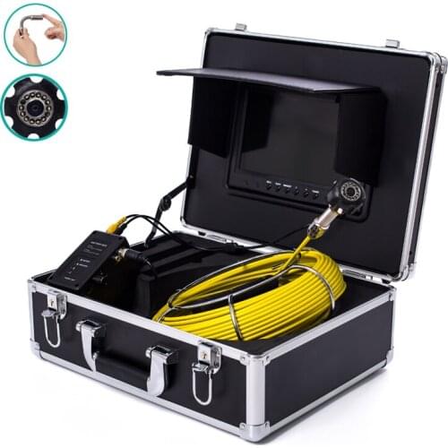 20m 23mm Best Pipe Inspection Camera With 12pcs LED Light 9’’ TFT LCD Display Waterproof Video Pipe Inspection Camera System