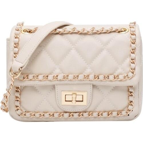 Pu Leather Women Square Messenger Bag High Quality Chain Large Capacity Fashional Crossbody Bag For Ladies