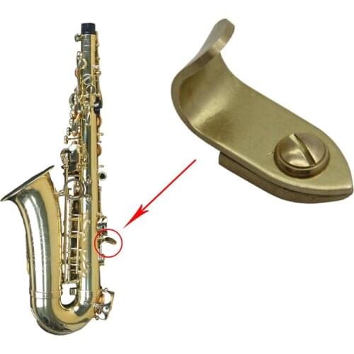 1 pcs New Alto sax repair parts Brass unpainted+Finger hold pad Saxophone Sax Thumb Rest Hook