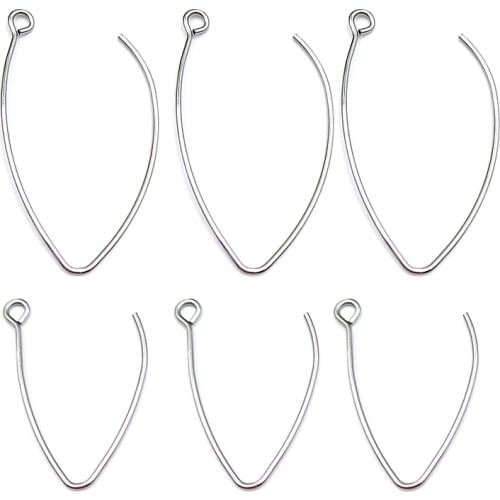 100pcs/lot 0.8*40mm/0.8*30mm Silver Stainless Steel Plated Earring Hooks Kidney Earring Ear Wires Findings DIY Jewelry Making