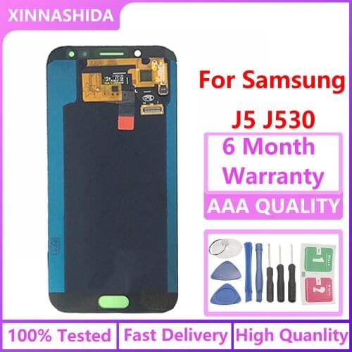 100% Super Amoled LCD For Samsung Galaxy J5 2017 J530 J530F AMOLED LCD Display Touch Screen Digitizer Assembly free shipping