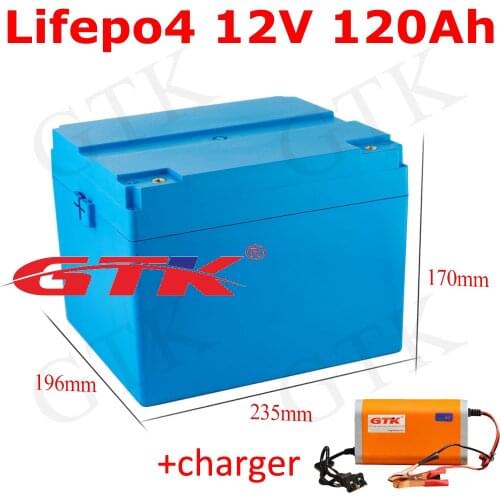 12V 120Ah High Discharge Rate Lifepo4 Battery Instead of Lead Acid Battery Boat outboard Motor Yacht Cigarette lighter + charger