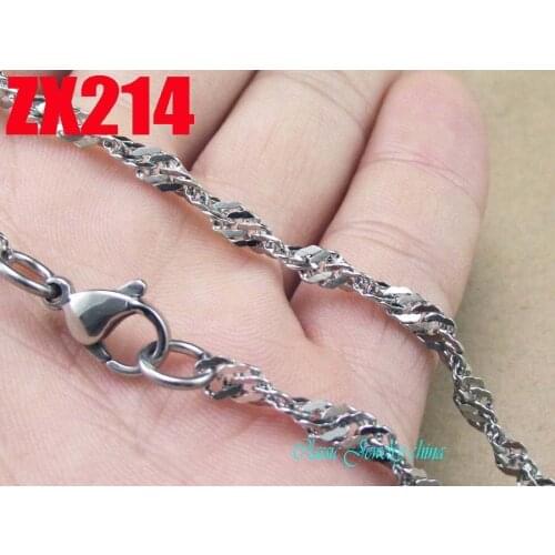 16"-38") 3.5mm water wave chain stainless steel necklace women male fashion chains Sweater chain 20pcs ZX214