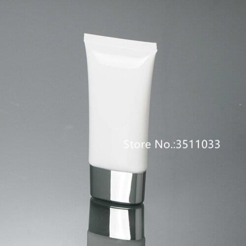 30pcs 50g 50ml Dull Polish Empty Refillable Cosmetic Soft Tube Hand Cream Lotion Shampoo Facial Cleanser Containers Tube White