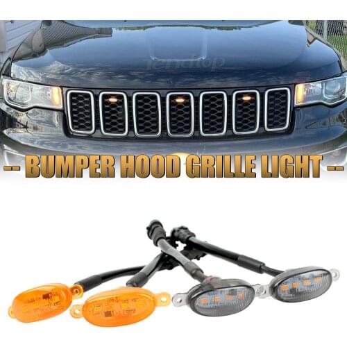 4-SMD Car Front Grille LED Light Bumper Hood Indicator Reminder Lamp Waterproof Amber Car Styling Universal Ford Raptor