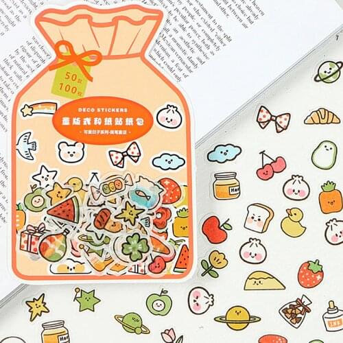 40Pcs/Pack Cute Simple Colorful Candy Stickers Heart Decorative Supplies Scrapbooking Diary Planners Stickers School Stationery