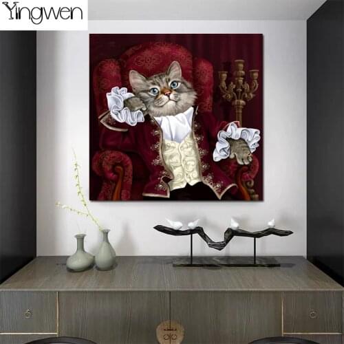 Full 5D Diamond Painting Cute Cat Mosaic Kits Noble Clothing Rhinestone DIY Beads Embroidery Accessories 3D Paintings Home Decor