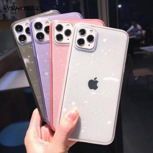Bling Clear Silicone Soft Case Cover For iPhone 12 Mini 12 Pro Max 11 Pro XS XR X 8 7 Plus Phone Case For iPhone 12 Pro Capa