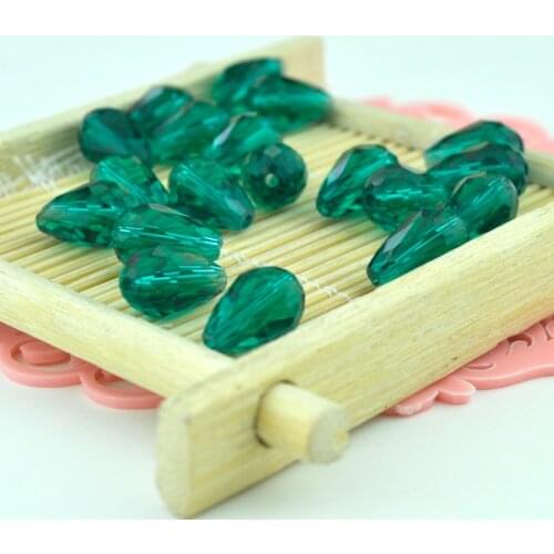 Deep Green Color Tear Drop Crystal Beads 5x7mm 70pcs/lot Water Drop Loose Spacer Glass Beads for DIY Jewelry Making Accessories