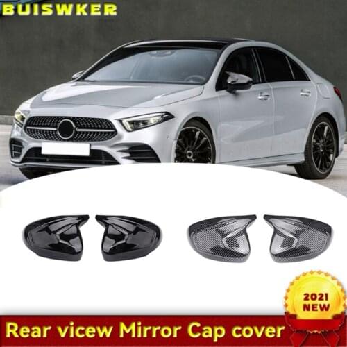 For Mercedes-Benz A-Class W177 2019 2020 Black Exterior Rearview Mirror Cover Side Mirrors Protection Guards